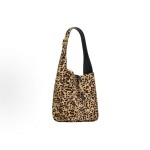 SAINT LAURENT LE5A7 Adjustable shoulder strap leopard print hand-held shoulder bag for women in beige and black